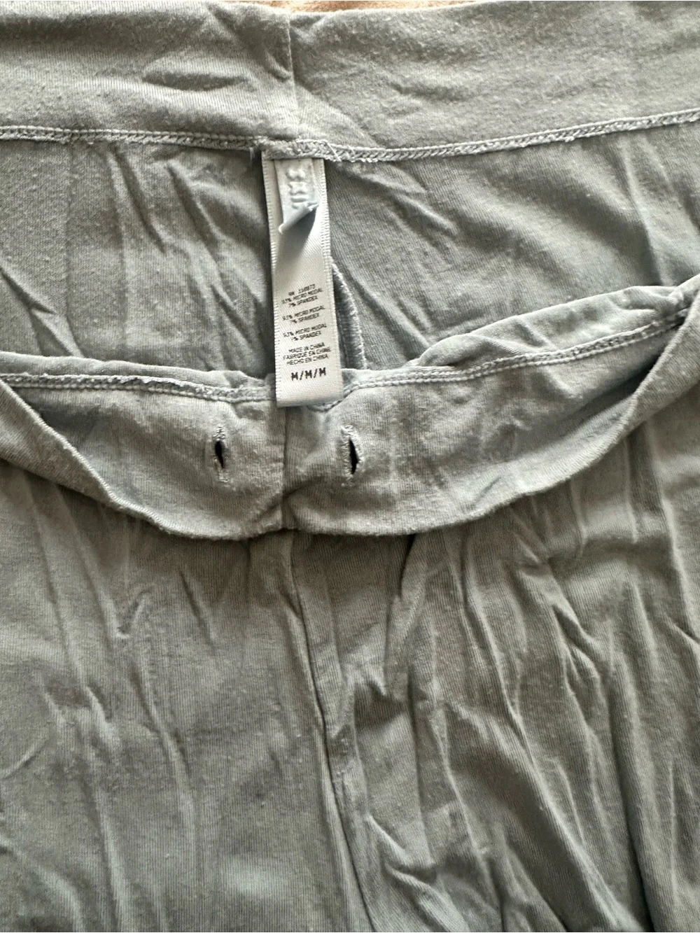SKIMS Lightweight Wide-Leg Pajama Pants in Sage Green